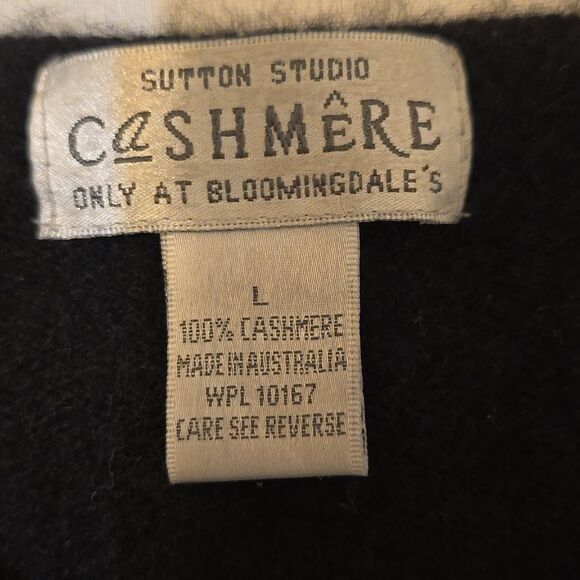 Sutton studio Bloomingales 100% Cashmere black longsleeve classic large - Picture 6 of 8